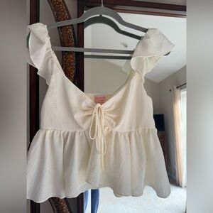 Urban Outfitters, cream baby doll blouse size small